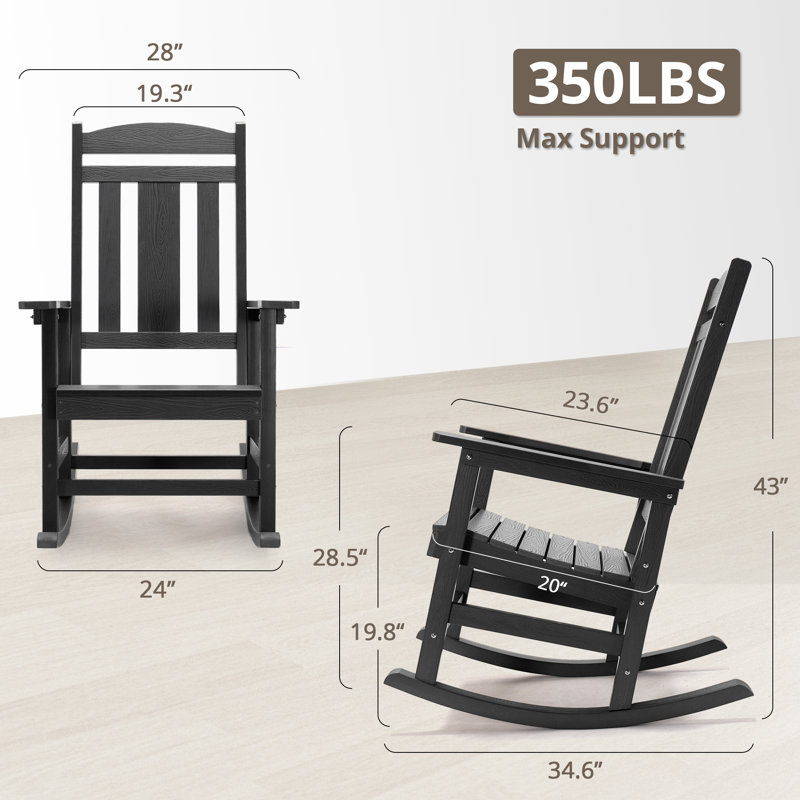 Chaise Adirondack berçante ChiPS HDPS, Gris