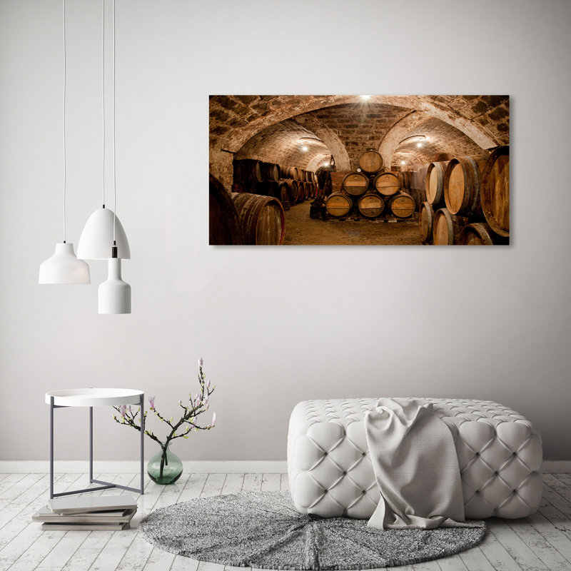 Barrels in the Vineyard 1 Piece Wrapped Canvas Wall Art