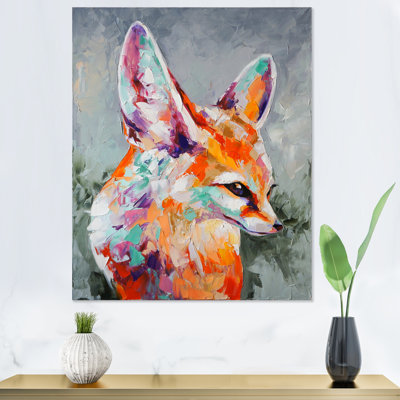 «Pastel Paint Dessin Of Fox Portrait», reproduction d'art moderne sur toile