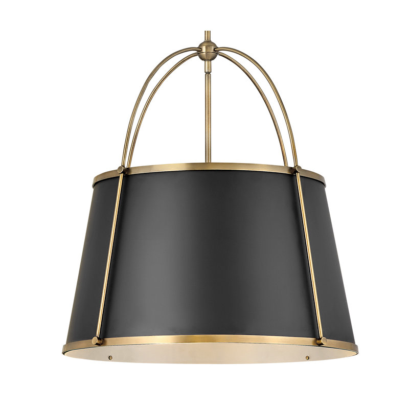 Clarke 4 - Light Shaded Geometric Chandelier, Warm Brass