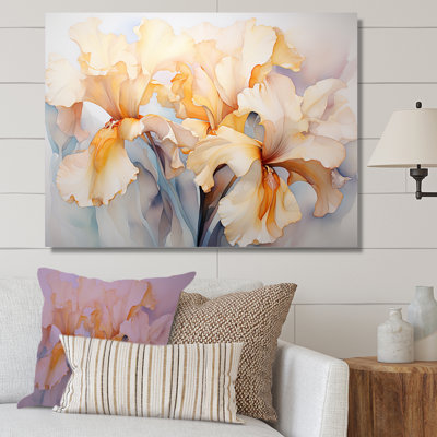 «Beige Minimalisme Irises Serenity Blooms» sur toile