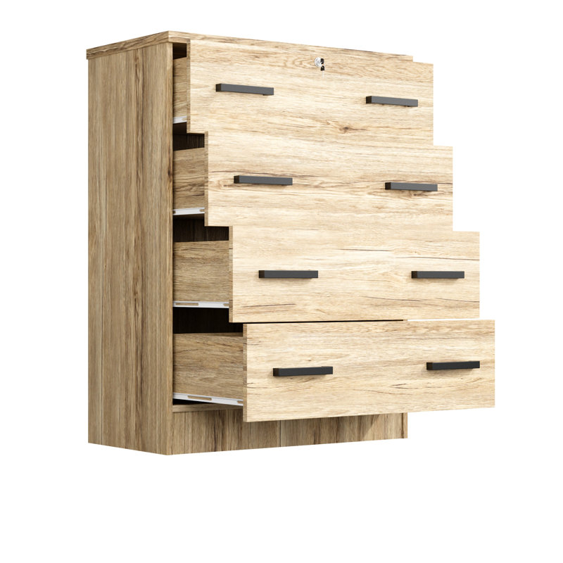 Kitts Chest with Spacious Drawers 29"W, Natural Oak