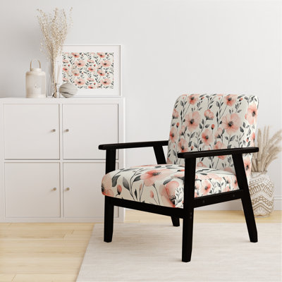 Chaise d'appoint Minimal Florals - Fauteuil rose Blush Fields