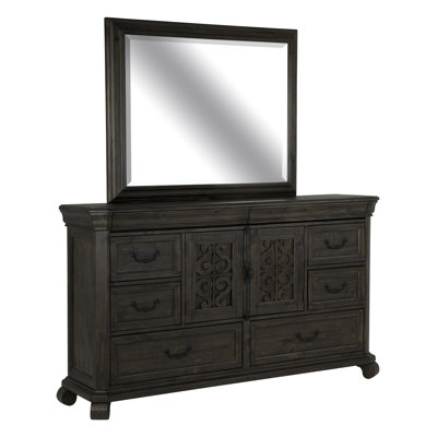 Drawer Dresser With Landscape Mirror