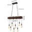 Lustre rustique 8 lumières, plafonnier en bois, lustre rectangulaire à hauteur réglable pour salle à manger