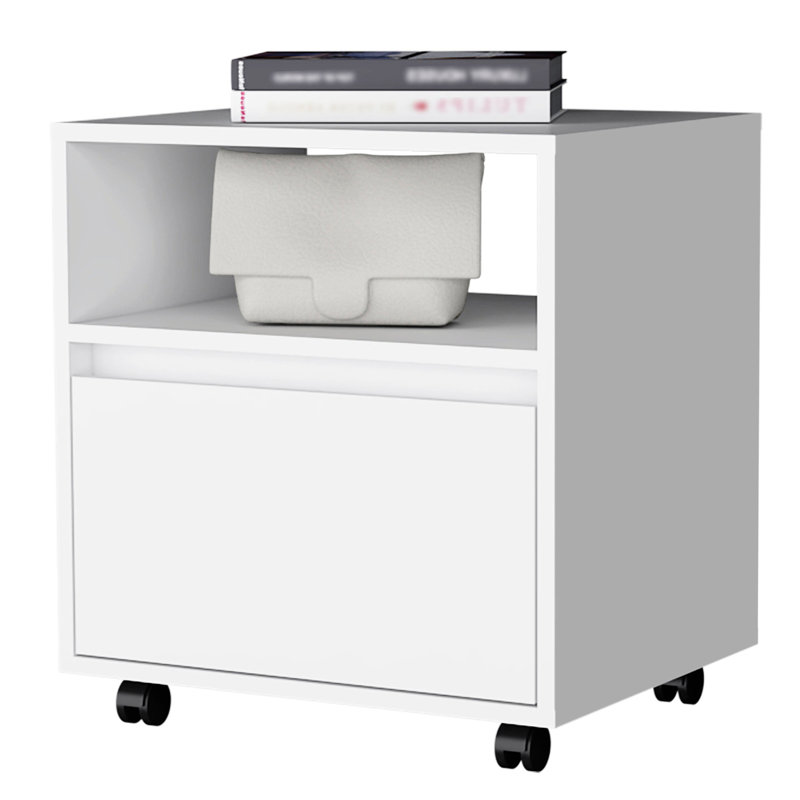 1 table de chevet blanche avec commode - Maximisez l'espace et l'organisation de la chambre à coucher 1 tiroir spacieux et décoré