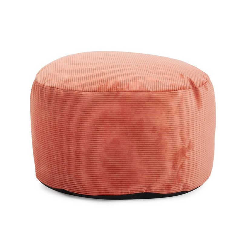 Pouf court Geffrard Pana naturel, Polyester orange
