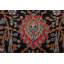 Tapis noir en laine noué à la main de conception unique 9 pi x 12 pi 1 po Ziegler
