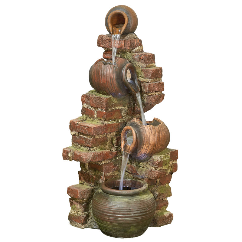 Evija Easy Fountain Flowing Jugs with Lights Mains Plugin Powered Water Feature