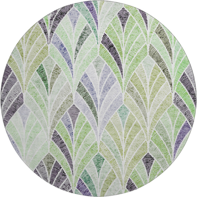 Premium Machine Washable Prisco Green Rug