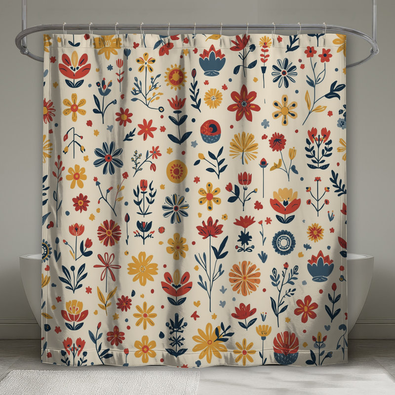 Rideaux de douche à motif floral, 70 po l x 72 po H