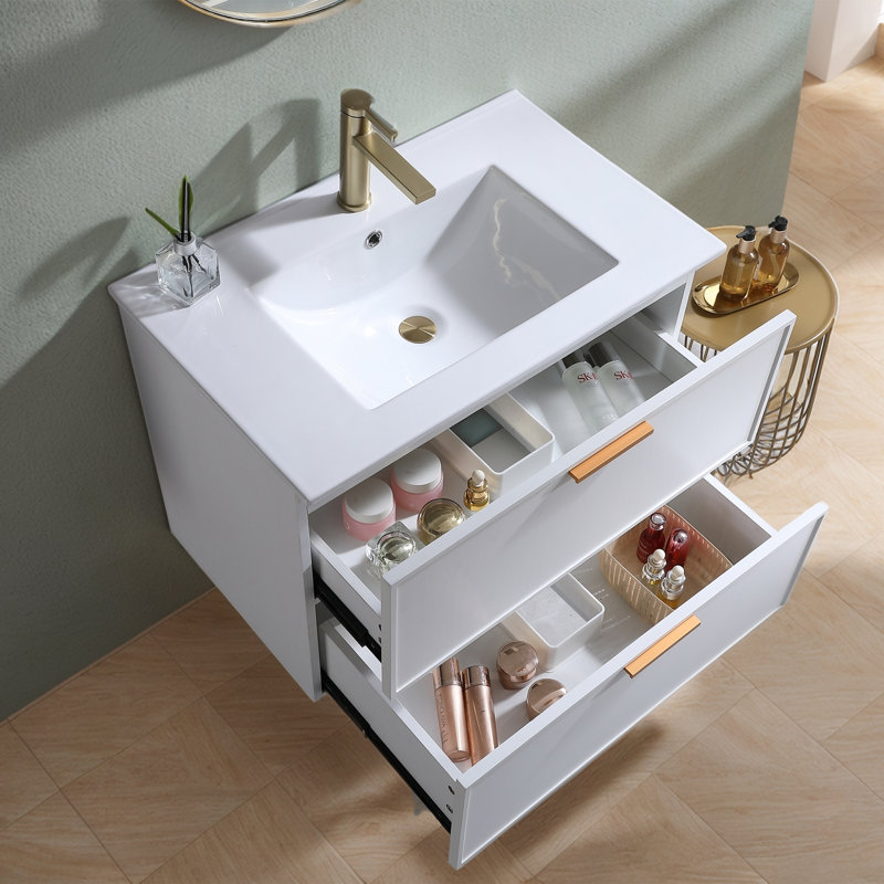 Ensemble de meuble-lavabo simple mural moderne 30 po 30 po