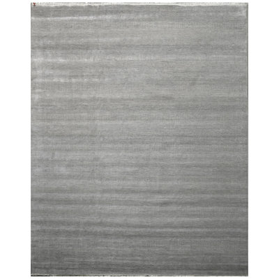 High-Quality Hand-Knotted Silver And Black Area Rug