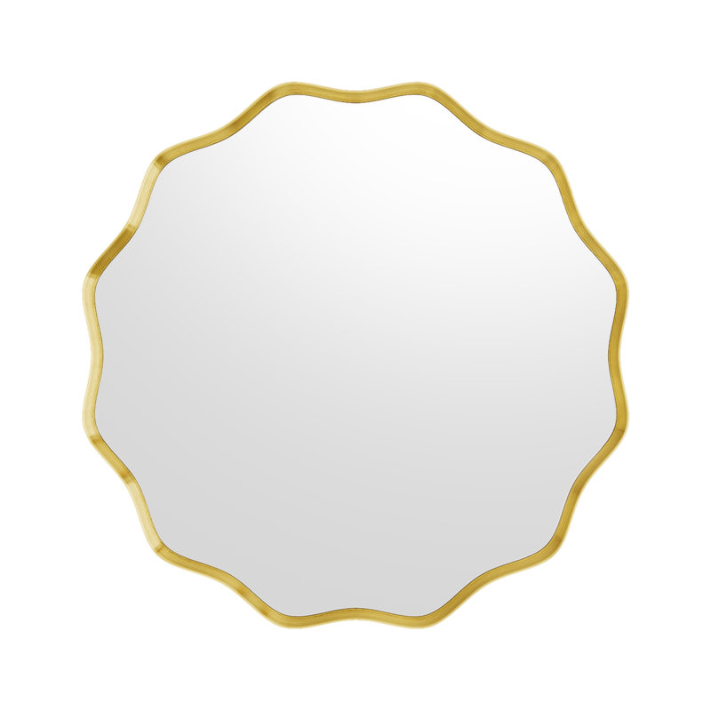 Miroir décoratif mural rond, 30 po x 30 po, Doré