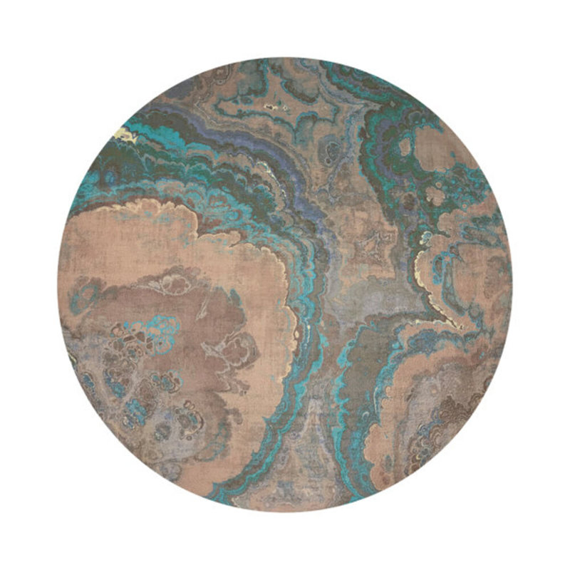 Agate Malachite Vegan Leather Round Coasters, Clay