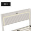 Velvet Storage Bed With 4 Drawers & LED Headboard, Upholstered Frame With USB-C Port, European Double & King, Beige-511504192