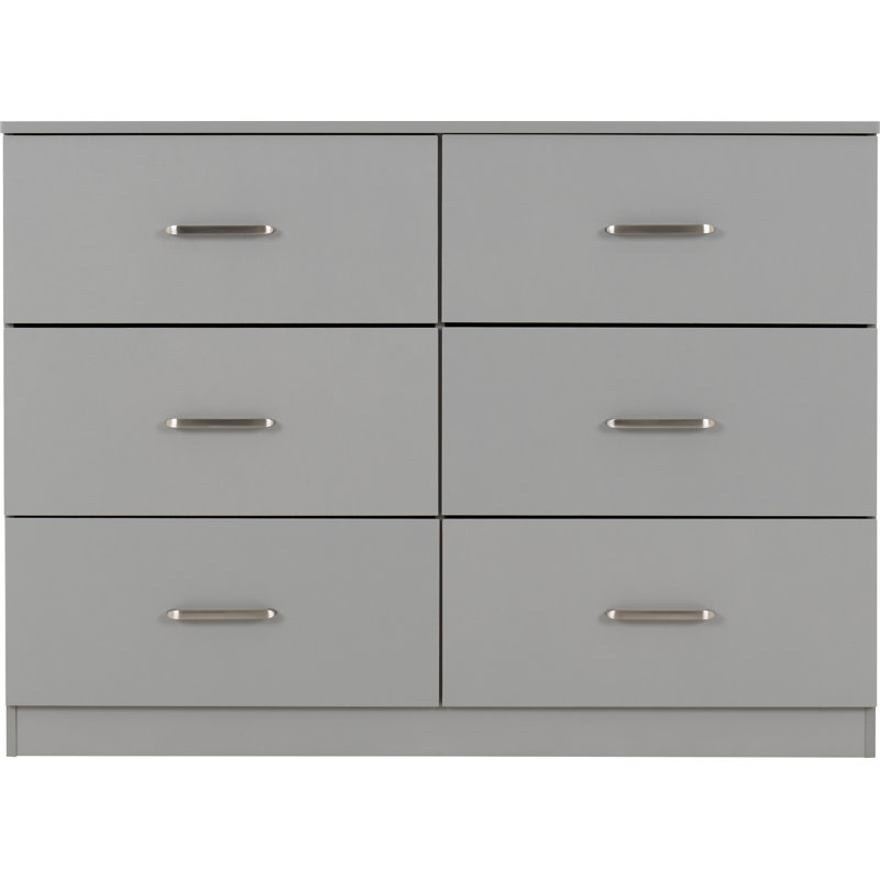 Sumrah 110cm W 6 - Drawer Chest of Drawers, Light Grey