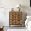 Armoire de rangement 2 portes Mahisha, cadre en bois et métal, 31 x 37 pouces, brun rustique