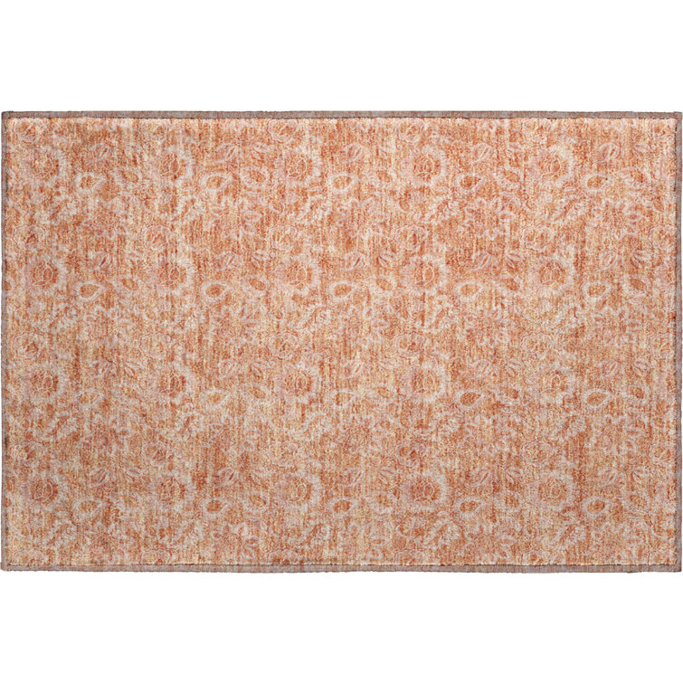 Premium Machine Washable Prisco Salmon Rug