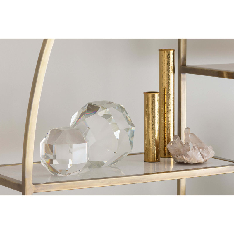 Hammered Stainless Steel Table Vase, Polished Brass