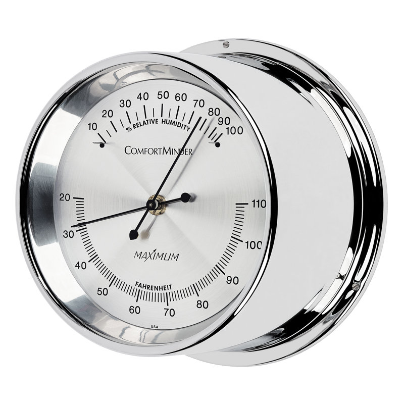 ComfortMinder 7'' Hygrometer by Maximum Weather Instruments, Chrome/Silver