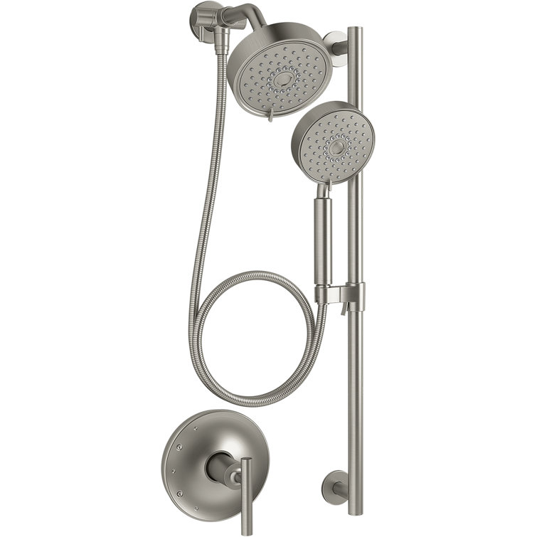 Kohler Purist Performance Showering Kit, 1.75 GPM Multifunction Showerhead and Handshower Package, Three Spray Settings