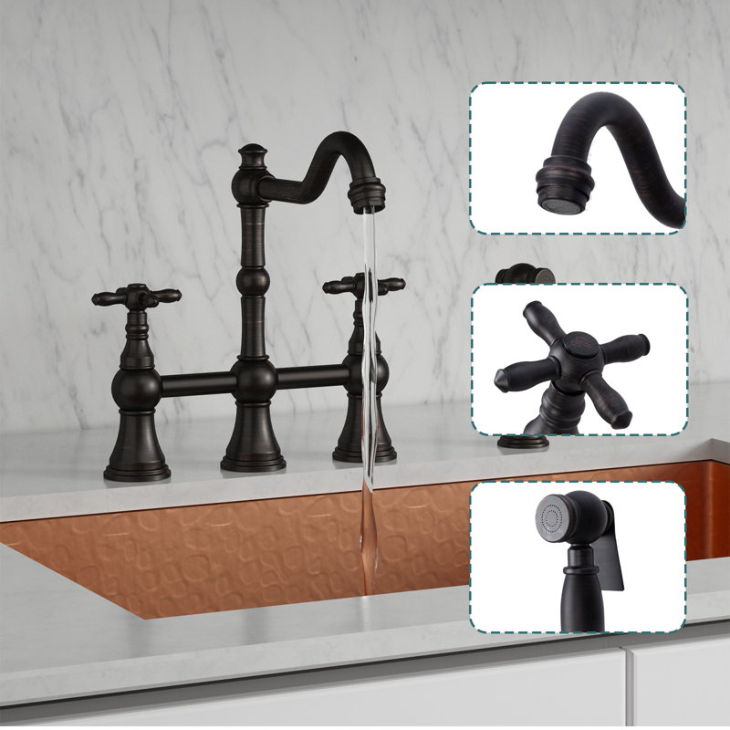 Akicon Kitchen Faucet with Side Spray, Oil Rubbed Bronze