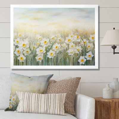 «Daffodils Tranquility Floral Field III», reproduction sur toile