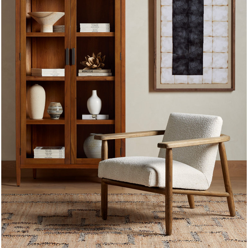 Arnett Armchair, Sheffield Ivory Grid Print