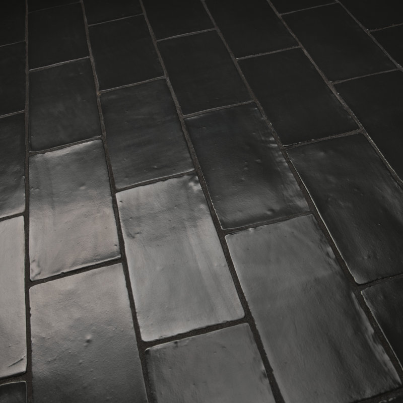 Chester Series 3" x 6" Ceramic Subway Tile in Black