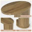 Table de bout en C, table d'appoint avec tablette de rangement en forme de C