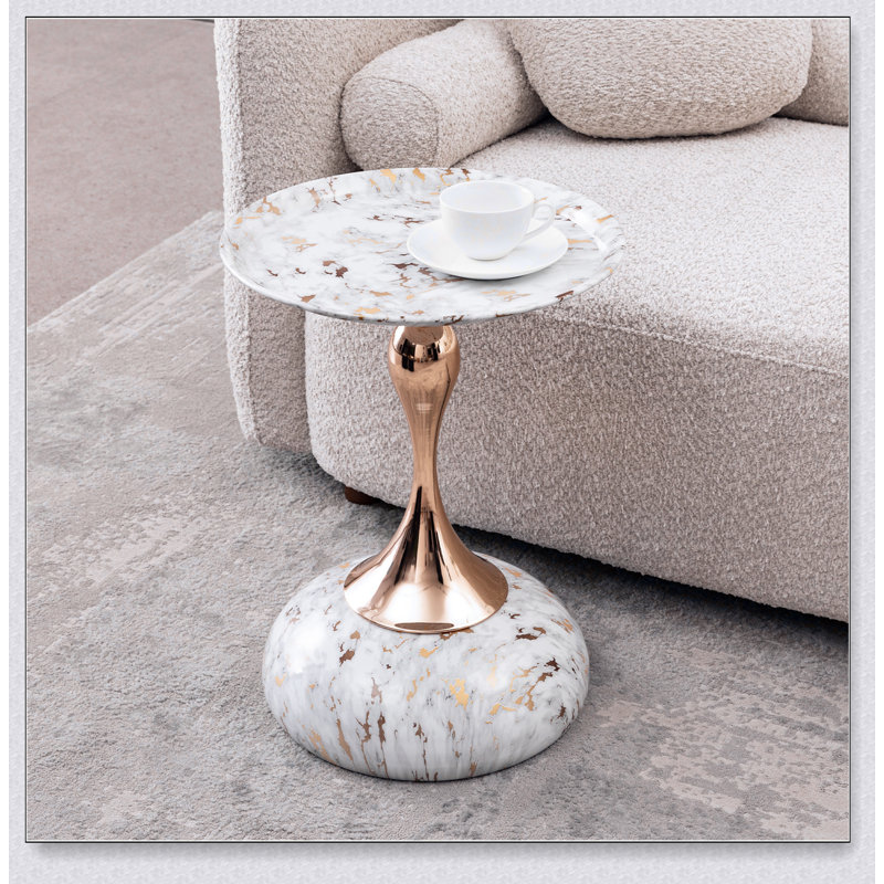 Table basse Mermaid Tail, Blanc / Doré