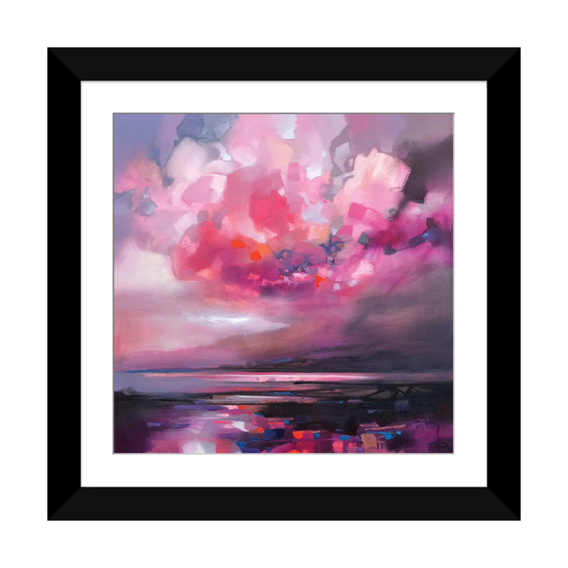 «Dispersing Magenta», reproduction sur toile, Papier d'art encadré noir, Blanc, H 16 po x l 16 po x P 1 po