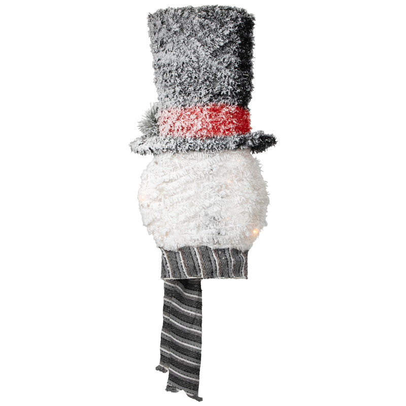 Décoration pour sommet de sapin de Noël 25 po avec chapeau noir givré
