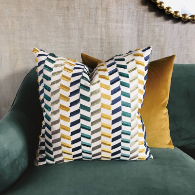 Chevron Linen Reversible Throw Pillow