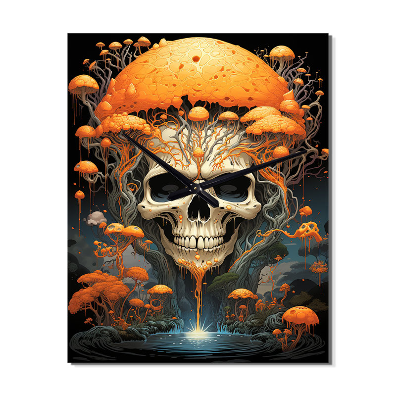 Horloge murale moderne crâne souriant «Halloween Funky Halloween I», Petit