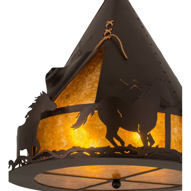 Rustic Lodge 4 - Light Mahogany Bronze Single Pendant