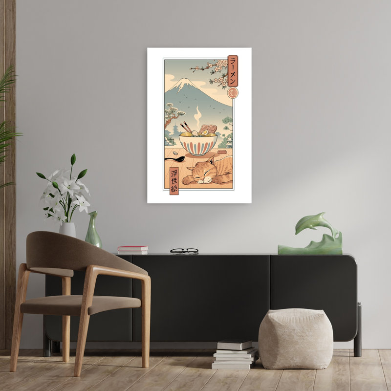 Art contemporain contemporain, paysage de chat, cerise, paysage naturel, H 36 po x l 24 po