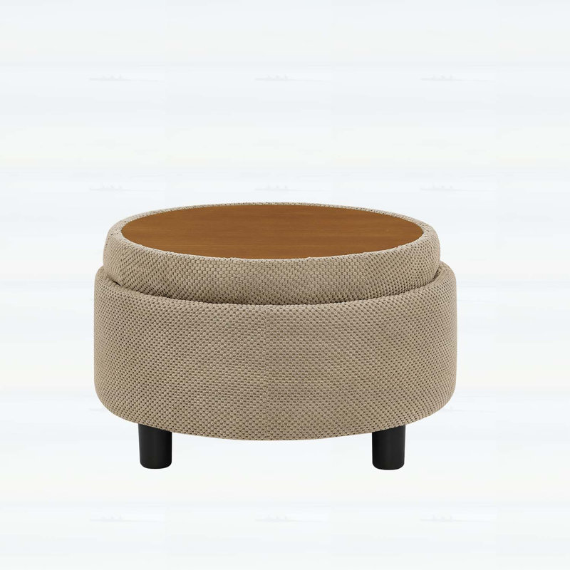 Table basse moderne capitonnée en tissu avec plateau amovible pour le salon, Chameau