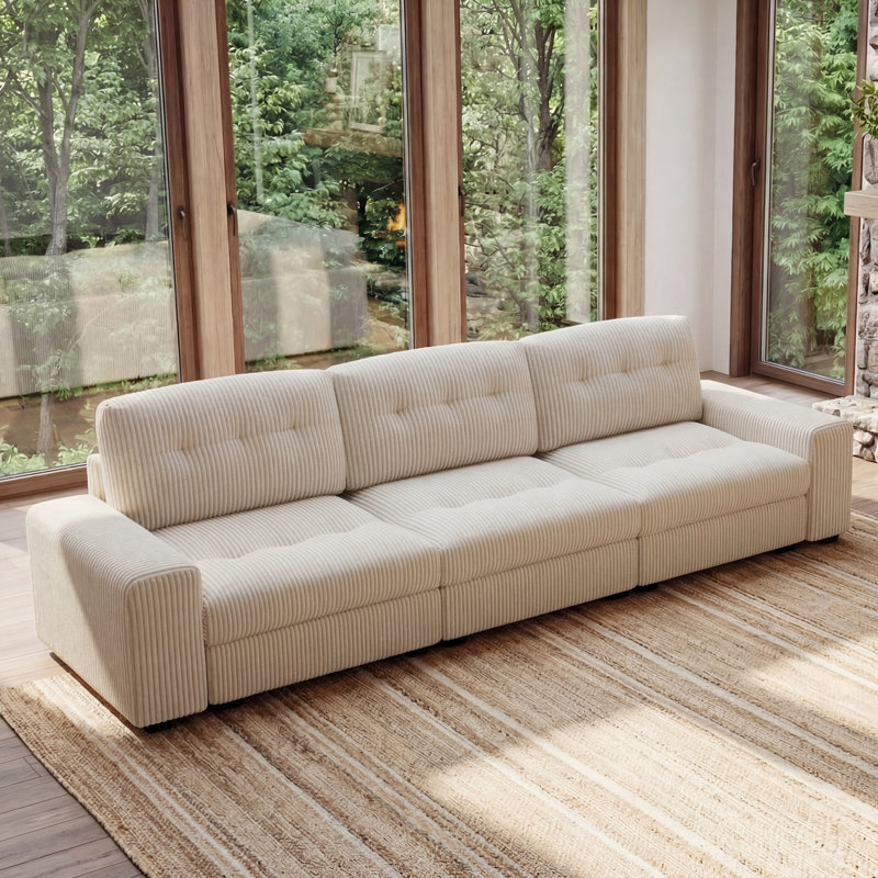 Canapé d'appoint 3 places Bekey, Beige