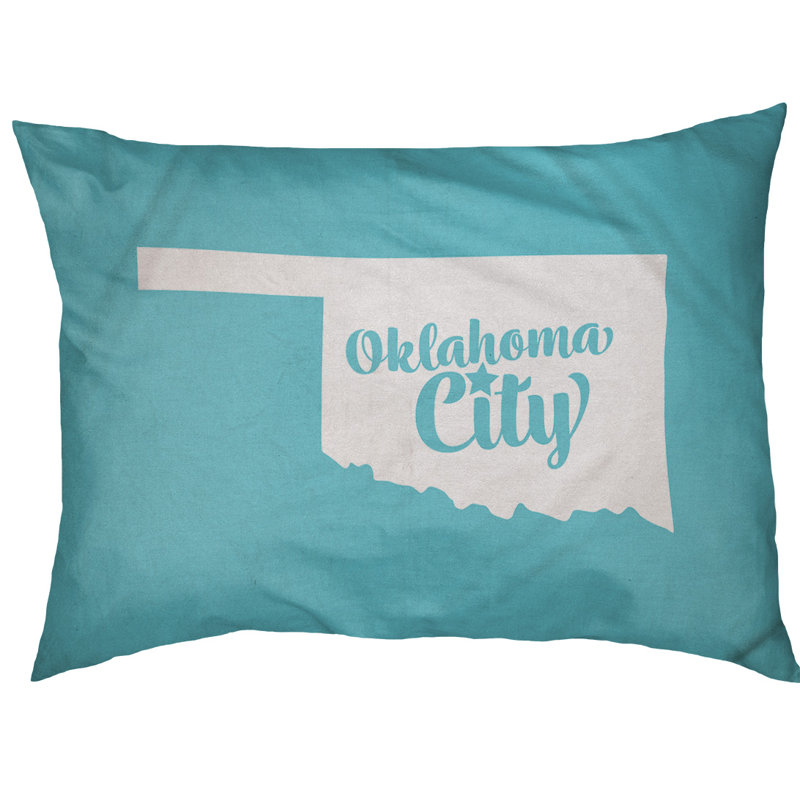 Coussin d’intérieur pour chien oklahoma city oklahoma, Petit (l 28 po x P 18 po x H 6 po), Bleu sarcelle