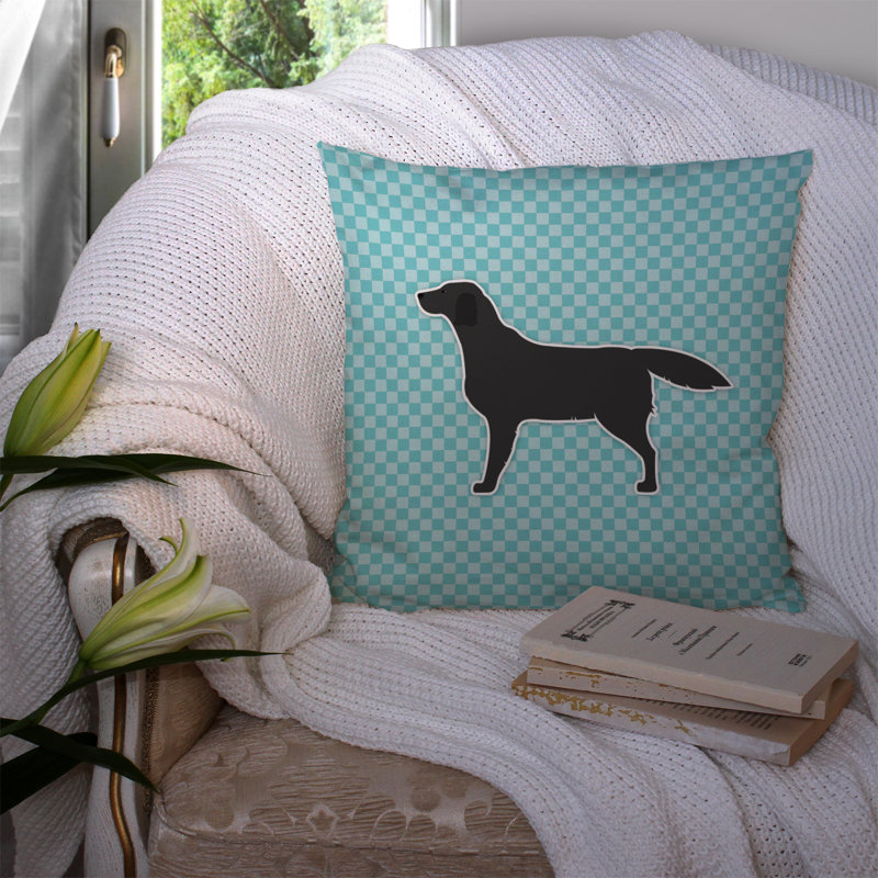 Coussin intérieur/extérieur labrador, H 14 po x l 14 po x P 3 po, Bleu