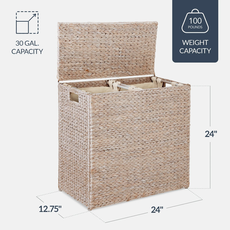 Panier à linge double, Whitewash