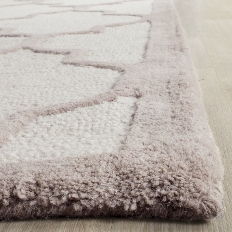 Rotteck Geometric Wool Hand Woven Area Rug, Rectangle 91 x 152 cm