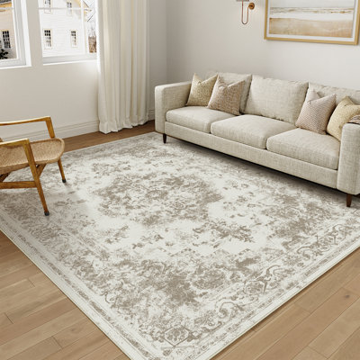 Tapis élégant et moderne tissé à la machine en brun
