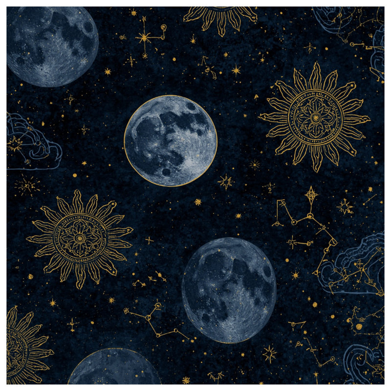 Toile tendue sur lune Moon Sun, 16 x 16 pouces