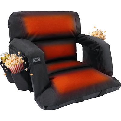 Heated Stadium Seat Bleacher Seat W/Back & Wide Cushion, Stadium Chairs For Sports Events, Outdoor, Game, Hiking