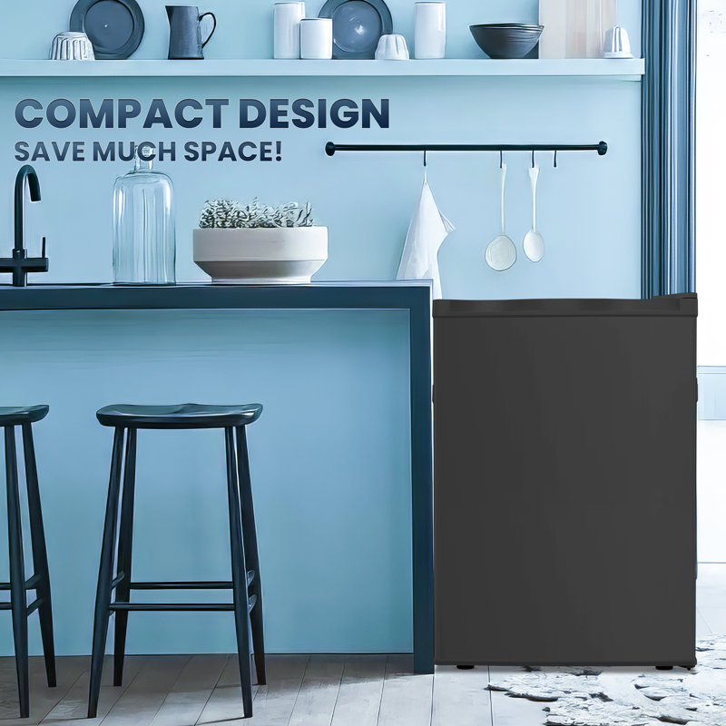 Congélateur vertical, congélateur vertical compacte à porte simple avec porte réversible de 2,1 pieds cubes, Noir