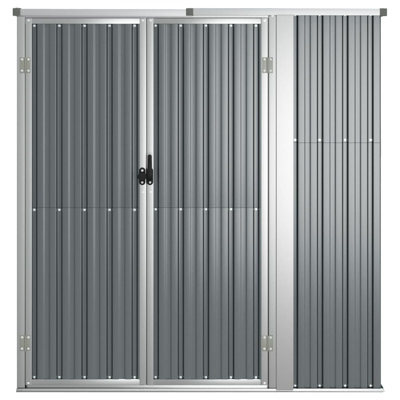 Alesio Garden Tool Shed Grey 161x89x161 cm Galvanised Steel