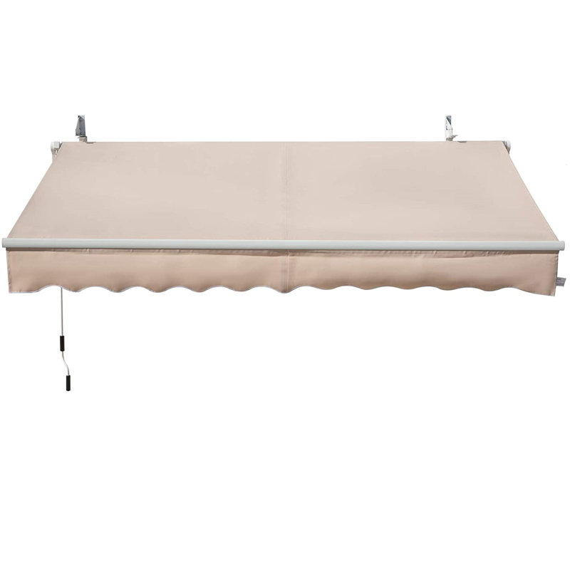 Dakota Fields 395cm W x 250cm D Polyester Cover Retractable Patio Awning, White